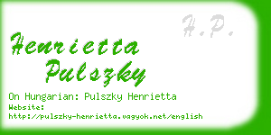 henrietta pulszky business card